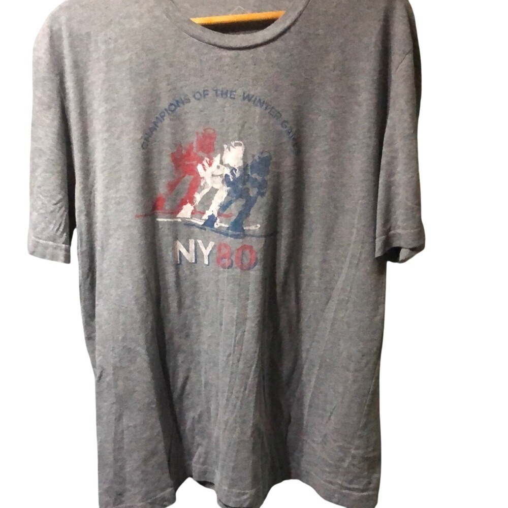 Olympic Winter Games Champs‎ Gray Graphic Men's T-Shirt Vintage